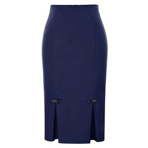 5170 Plus Size Cotton Pencil Skirts Wear to Work XXL BP587-4 Navy Blue